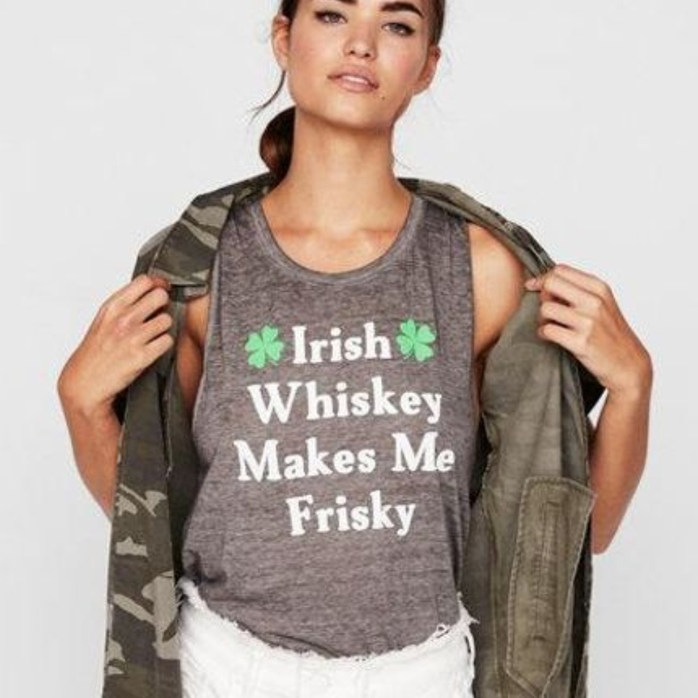 Whiskey Makes Me Frisky Tank Top 🍀